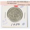 1950 50 CENT 80% SILVER ONLY 1,959,528 MINTED