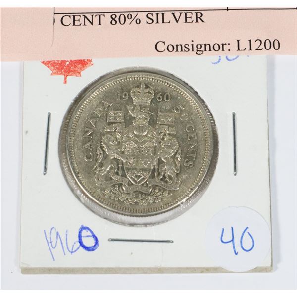 1960 50 CENT 80% SILVER