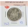 1963 50 CENT 80% SILVER MS-64