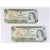 Image 1 : TWO 1973 $1.00 BILLS PREFIX ECH SEQUENTIAL