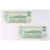Image 2 : TWO 1973 $1.00 BILLS PREFIX ECH SEQUENTIAL