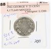 1918 KING GEORGE V 25 CENT ONLY4,175,649 MINTED