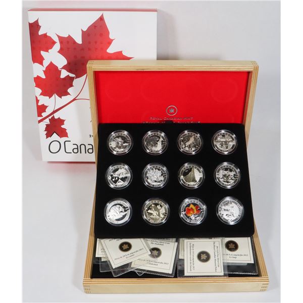 2013 O CANADA 99.99%FINE SILVER $10 COIN SET OF 12