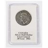 Image 2 : 1942 CANADIAN SILVER 50 CENT COIN (80% SILVER)