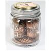Image 1 : SMALL JAR OF MIXED YEARS AMERICAN PENNIES