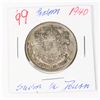 Image 1 : 1940 CANADIAN SILVER 50 CENT COIN (80% SILVER)