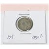 Image 2 : 1950 CANADIAN 10 CENT COIN (80% SILVER)