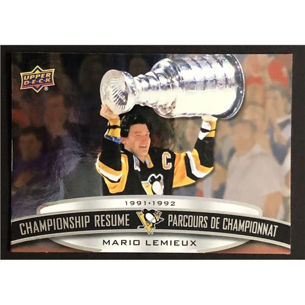 2023-24 UPPER DECK CHAMPIONSHIP RESUME Mario Lemieux (HOF)