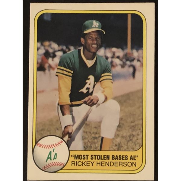 1981 FLEER (inaugural issue) Rickey Henderson (HOF)