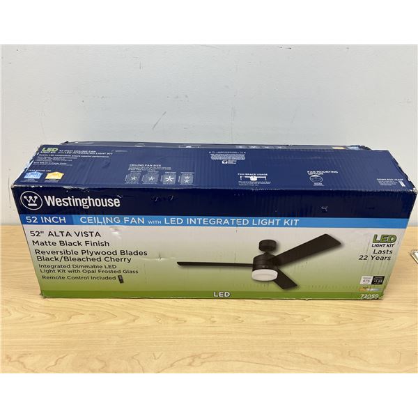 Westinghouse 52  Ceiling Fan w/ LED Integrated Light Kit - looks new in box, see all photos