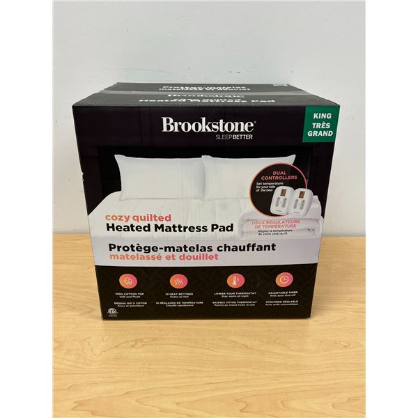 Brookstone Cozy Quilted Heated Mattress Pad see all photos for details