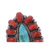 Image 8 : Navajo Nosini Turquoise & Red Branch Coral Ring