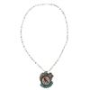 Image 2 : Navajo Sterling Silver Cardinal Inlay Necklace