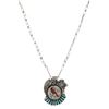 Image 3 : Navajo Sterling Silver Cardinal Inlay Necklace