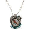 Image 4 : Navajo Sterling Silver Cardinal Inlay Necklace