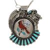 Image 5 : Navajo Sterling Silver Cardinal Inlay Necklace