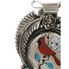 Image 6 : Navajo Sterling Silver Cardinal Inlay Necklace