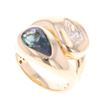 Image 9 : Freeform VS1 Diamond Sapphire & 18k Gold Ring