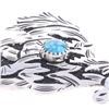 Image 9 : Navajo R. Singer Sterling Silver Turquoise Pendant