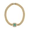 Image 1 : Glamorous Emerald Diamond & 14k Two Tone Necklace