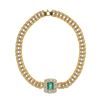 Image 1 : Glamorous Emerald Diamond & 14k Two Tone Necklace