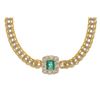 Image 2 : Glamorous Emerald Diamond & 14k Two Tone Necklace