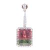 Image 10 : Watermelon Tourmaline VS Diamond 14k Gold Earrings