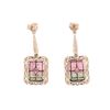 Image 11 : Watermelon Tourmaline VS Diamond 14k Gold Earrings