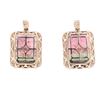 Image 12 : Watermelon Tourmaline VS Diamond 14k Gold Earrings