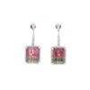 Image 2 : Watermelon Tourmaline VS Diamond 14k Gold Earrings