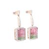 Image 4 : Watermelon Tourmaline VS Diamond 14k Gold Earrings
