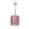 Image 9 : Watermelon Tourmaline VS Diamond 14k Gold Earrings