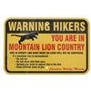 Image 2 : Mountain Lion Warning Sign from Canada