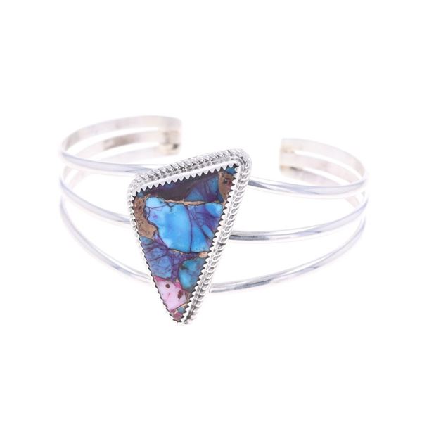 Navajo Sterling Silver Mojave Turquoise Bracelet