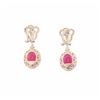 Image 11 : 15.11ct Ruby Diamond & 14k Yellow Gold Earrings