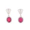 Image 2 : 15.11ct Ruby Diamond & 14k Yellow Gold Earrings