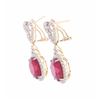 Image 9 : 15.11ct Ruby Diamond & 14k Yellow Gold Earrings