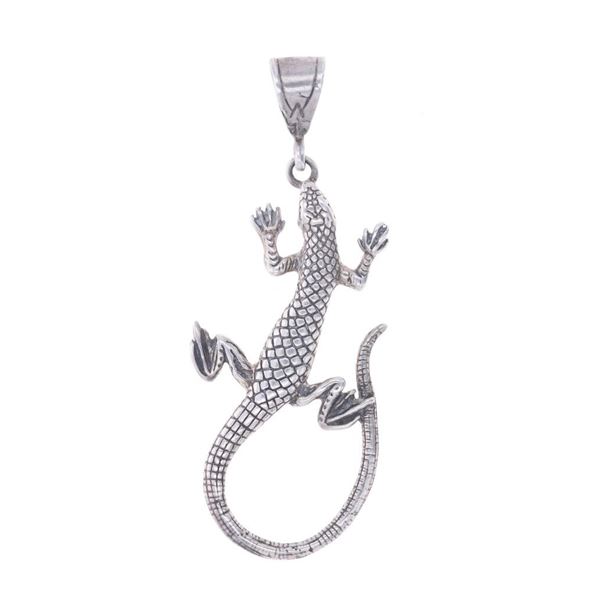 Navajo Sterling Silver Lizard Necklace Pendant