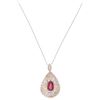 Image 2 : 5.62ct Ruby Diamond & 14k Two Tone Gold Necklace