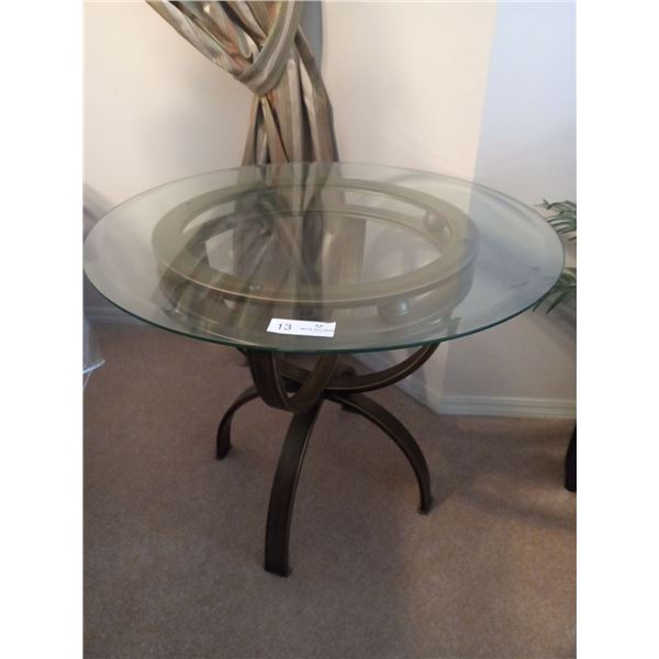 Glass Side Table 26 Diameter 20inch Height