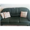 Image 2 : Forest Green Leather Couch From Finesse Furniture 81Wx26Dx32H