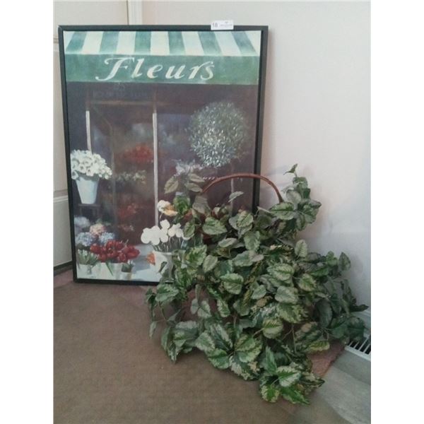 Chez Le Fleuriste De Paris - Artist Fabrice De Villeneuve 13/995  25Wx34H & Silk Plant