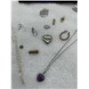 Image 3 : Letter Opener, Multiple Assortment Of Charms, 2 Silver Chains, & 2 Heart Pendents
