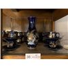 Image 1 : 12 Setting Espresso Set & Royal Blue Decanter