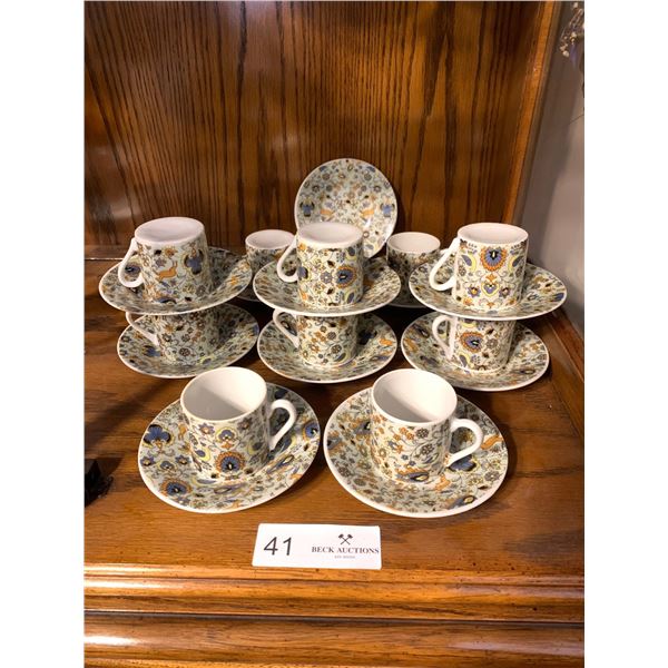 10 Piece Setting Espresso Cups & Saucers With Modern Design