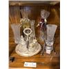 Image 1 : Queen Anne Silver Plated Tableware, Condiment Caddy, & Crystal Vases Made In France
