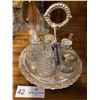 Image 2 : Queen Anne Silver Plated Tableware, Condiment Caddy, & Crystal Vases Made In France
