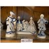Image 1 : Victorian Porcelain Figurines With Blue & White Glaze