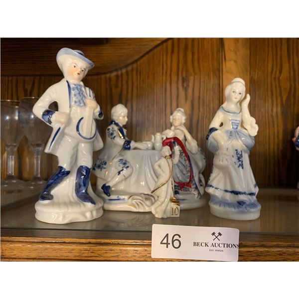 Blue & White Glazed Victorian Royalty Ornaments