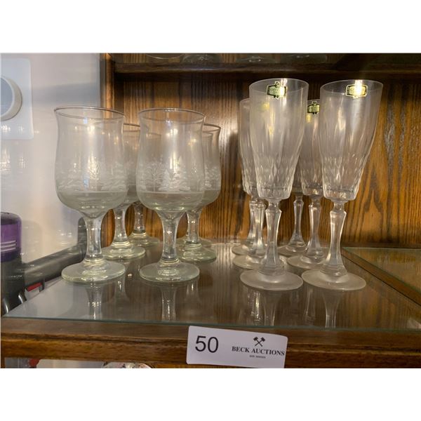 Festive Crystal Drinking Glasses - Champagne & Wine Glasses